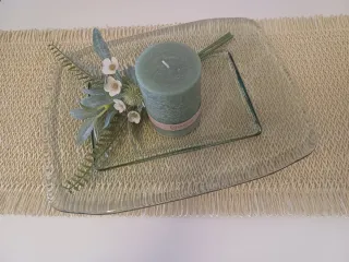 Centro de mesa cristal transparente rectangular