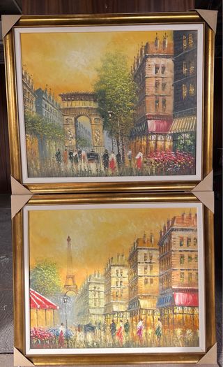 Pintura al óleo París con Torre Eiffel