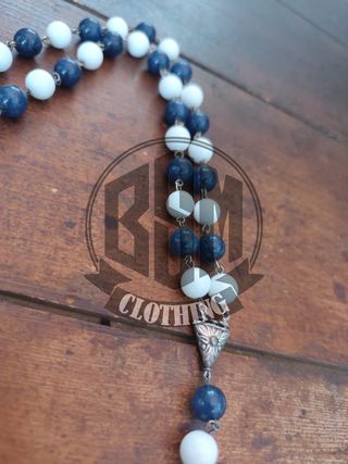 Rosario Collana Blu Bianco