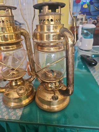 Lampade a olio vintage dorate