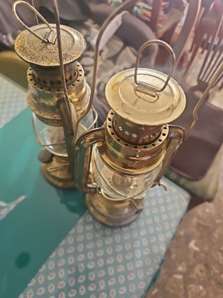 Lampade a olio vintage dorate