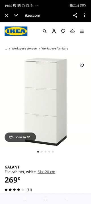 Mueble archivador Ikea madera blanco