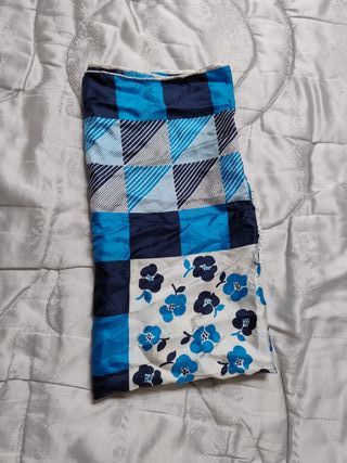 Foulard in seta blu e bianco vintage