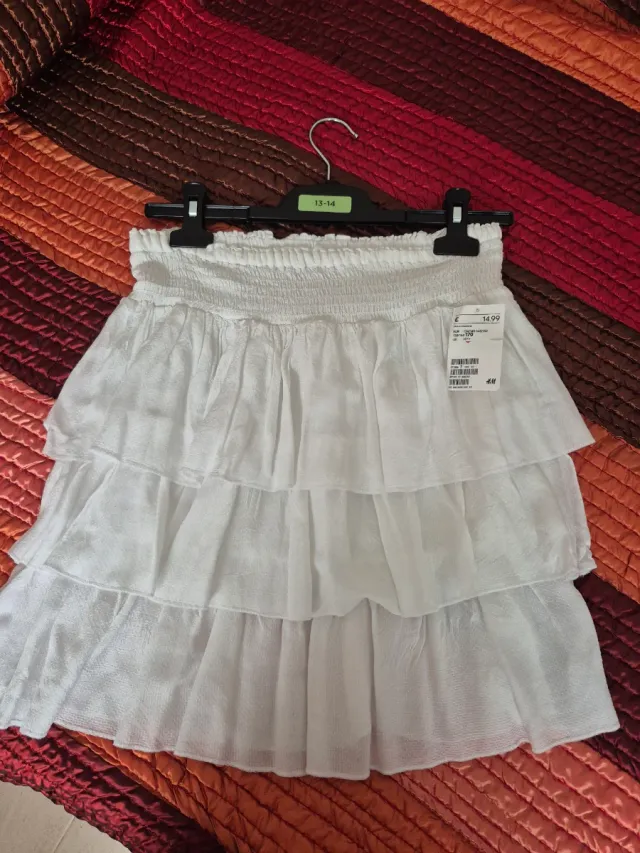 Falda H&M niña volantes blanca