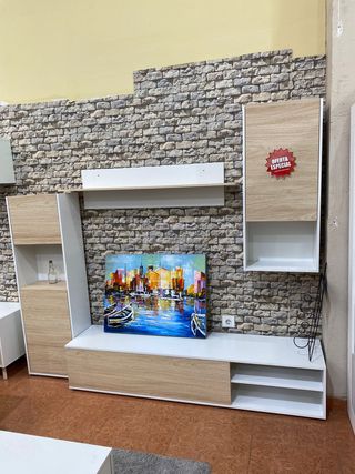 Mueble de salón con estantería
