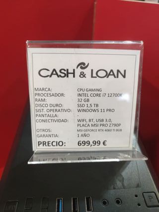 PC Gaming Intel Core i7 12700K 32GB RAM