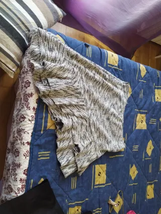 Falda corta invierno gris y blanca tall L