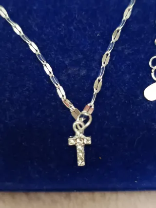 Pulsera cadena 925 cruz brillantes