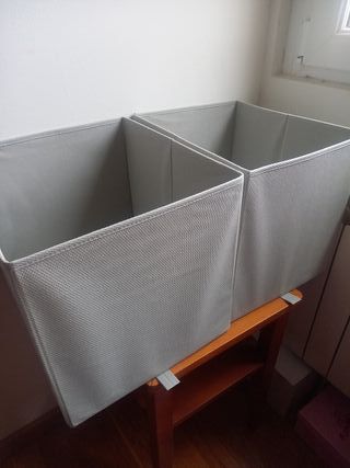 2 Cajas Almacenamiento Ikea Tela Gris