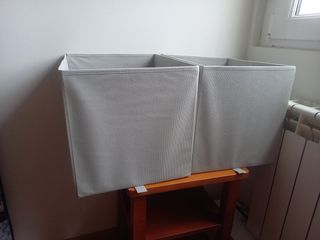 2 Cajas Almacenamiento Ikea Tela Gris