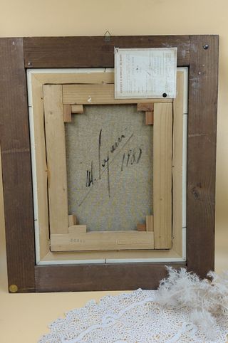 Dipinto Laganà certificato "Vicolo di notte"