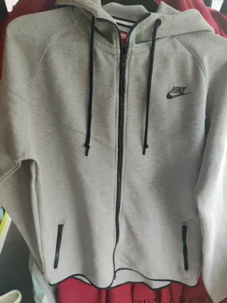 Sudadera Nike Tech Gris Capucha Cremallera Talla L