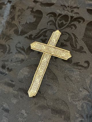 Manipulo, cubrecaliz y carpeta litúrgica negro