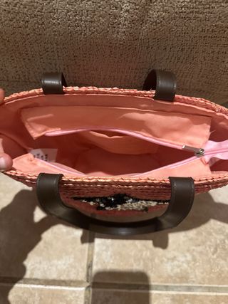 Bolso de paja niña con estrella lentejuelas