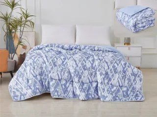 Edredón Microfibra Azul y Blanco Invierno