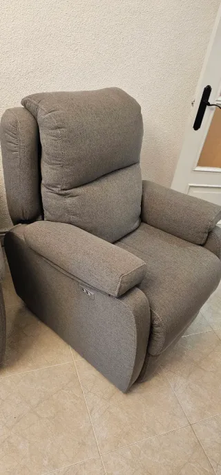 Sillón Eléctrico Gris Tela