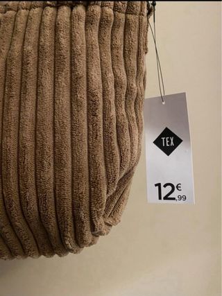 Borsa da donna in velluto a coste marrone