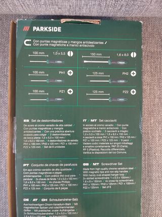 Set Destornilladores Parkside nuevo