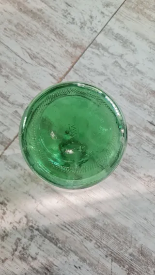 Damajuana vidrio verde soplado 5L vintage