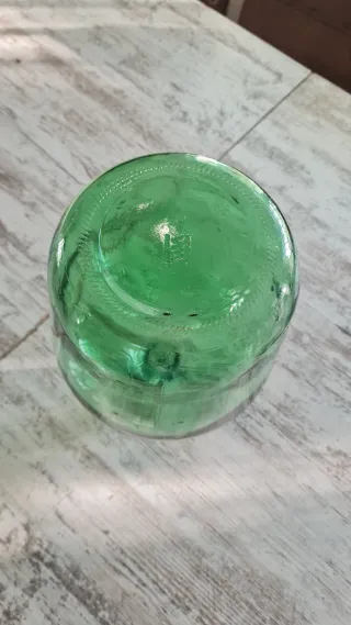 Damajuana vidrio verde soplado 5L vintage