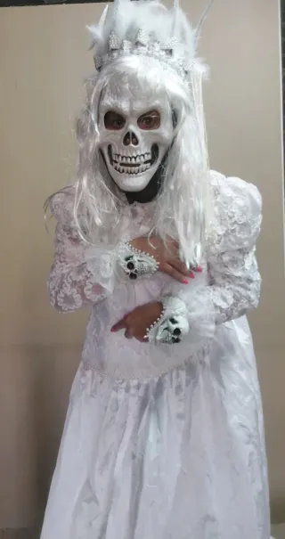 Disfraz Halloween Calavera Reina Blanca Talla Únic
