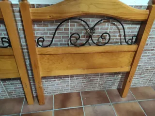 2 Cabeceros de cama madera y metal de 1 metro
