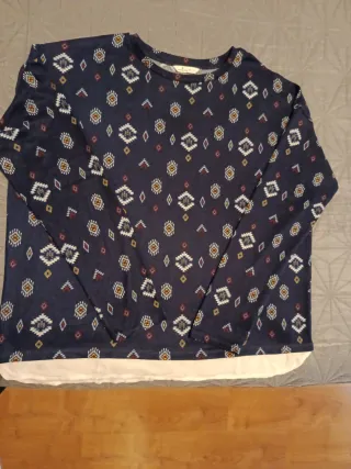 Camiseta mujer manga larga estampado geométrico XL