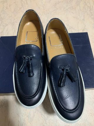 Mocassini eleganti in pelle blu da uomo CR Factory