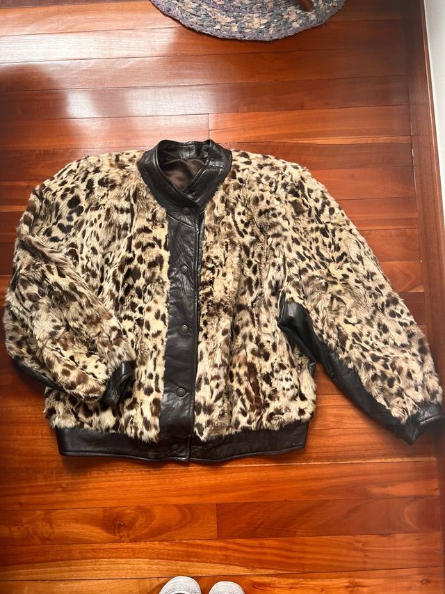Giubbotto vintage in pelle animale anni '80