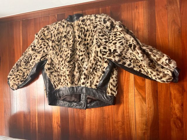 Giubbotto vintage in pelle animale anni '80