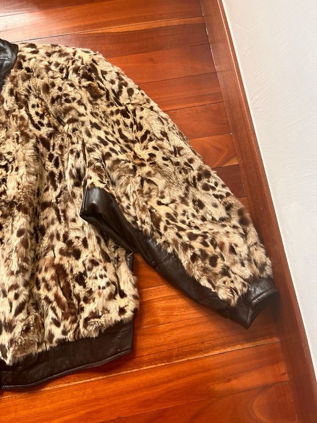 Giubbotto vintage in pelle animale anni '80