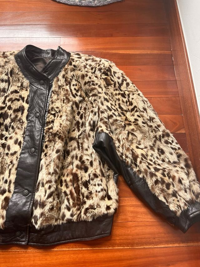 Giubbotto vintage in pelle animale anni '80