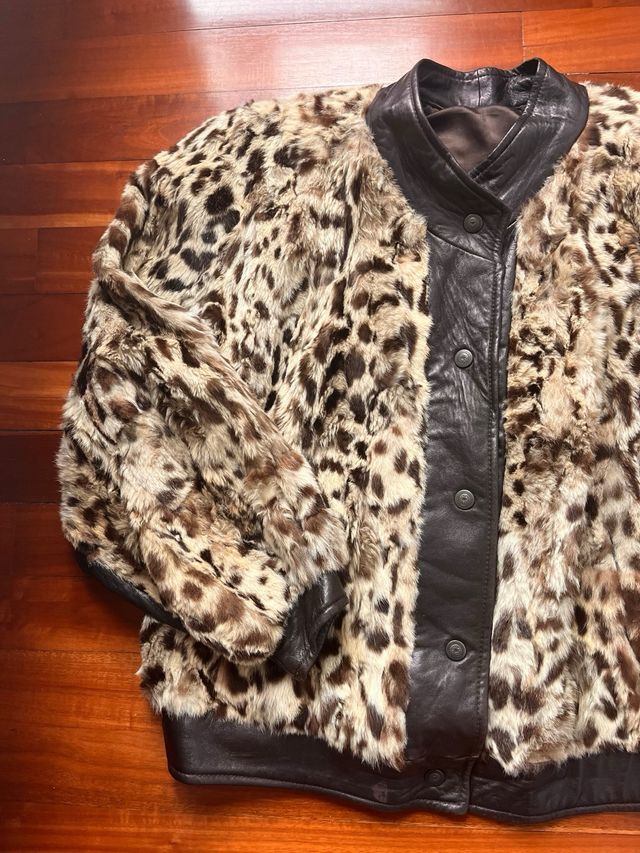 Giubbotto vintage in pelle animale anni '80