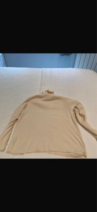 Jersey Algidon cuello alto blanco