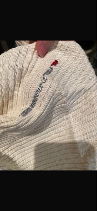 Jersey Algidon cuello alto blanco