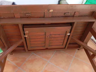 Mesa extensible teka jardín con 5 sillas