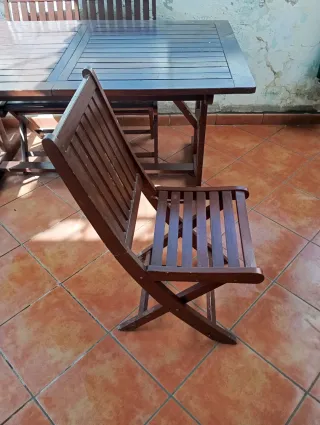 Mesa extensible teka jardín con 5 sillas