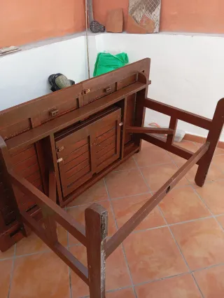 Mesa extensible teka jardín con 5 sillas