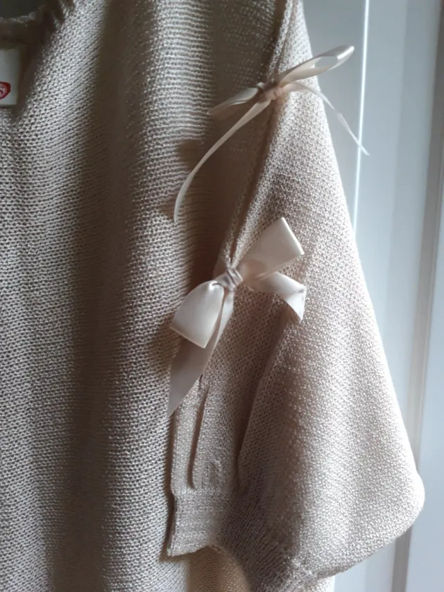 Jersey hilo beige mangas con lazos