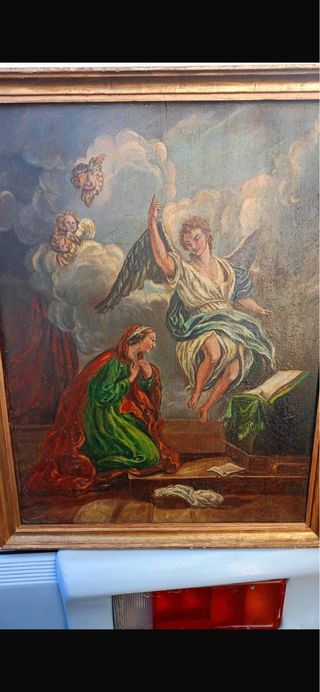 Pintura al óleo antigua sobre tabla