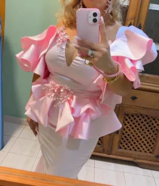 Vestido bodas gitanas rosa