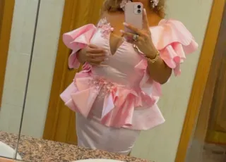 Vestido bodas gitanas rosa