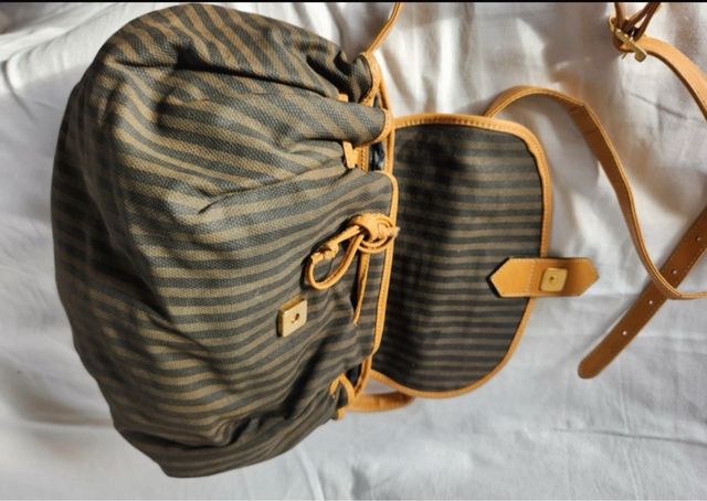 Borsa Fendi Vintage a righe marroni e nere