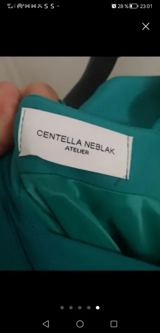 Traje de fiesta verde azulado