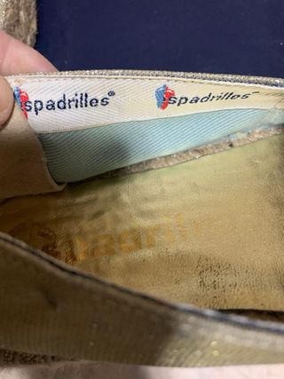 Espadrilles fall in love ricamate dorate brillanti
