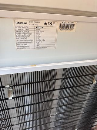 Congelador arcón Nortline HF150A 150L