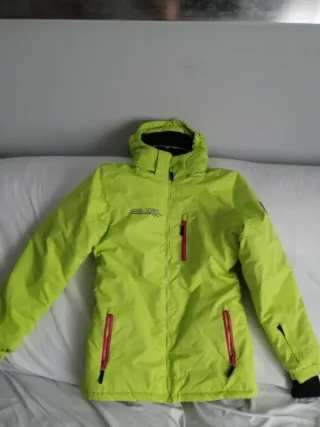 cappotto da sci verde fosforite