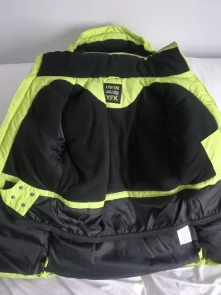 cappotto da sci verde fosforite