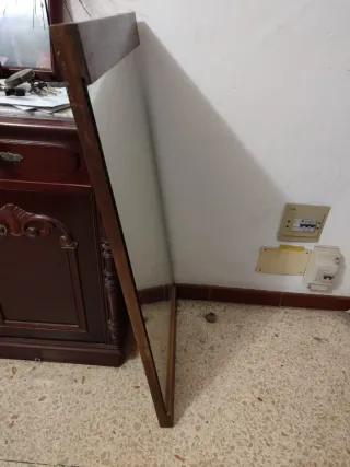 Espejo antiguo madera y cristal