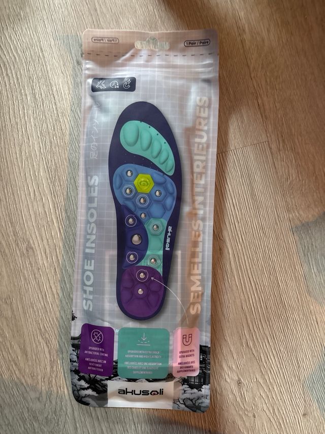 Plantillas Acupresión Pies Gel Azul Verde